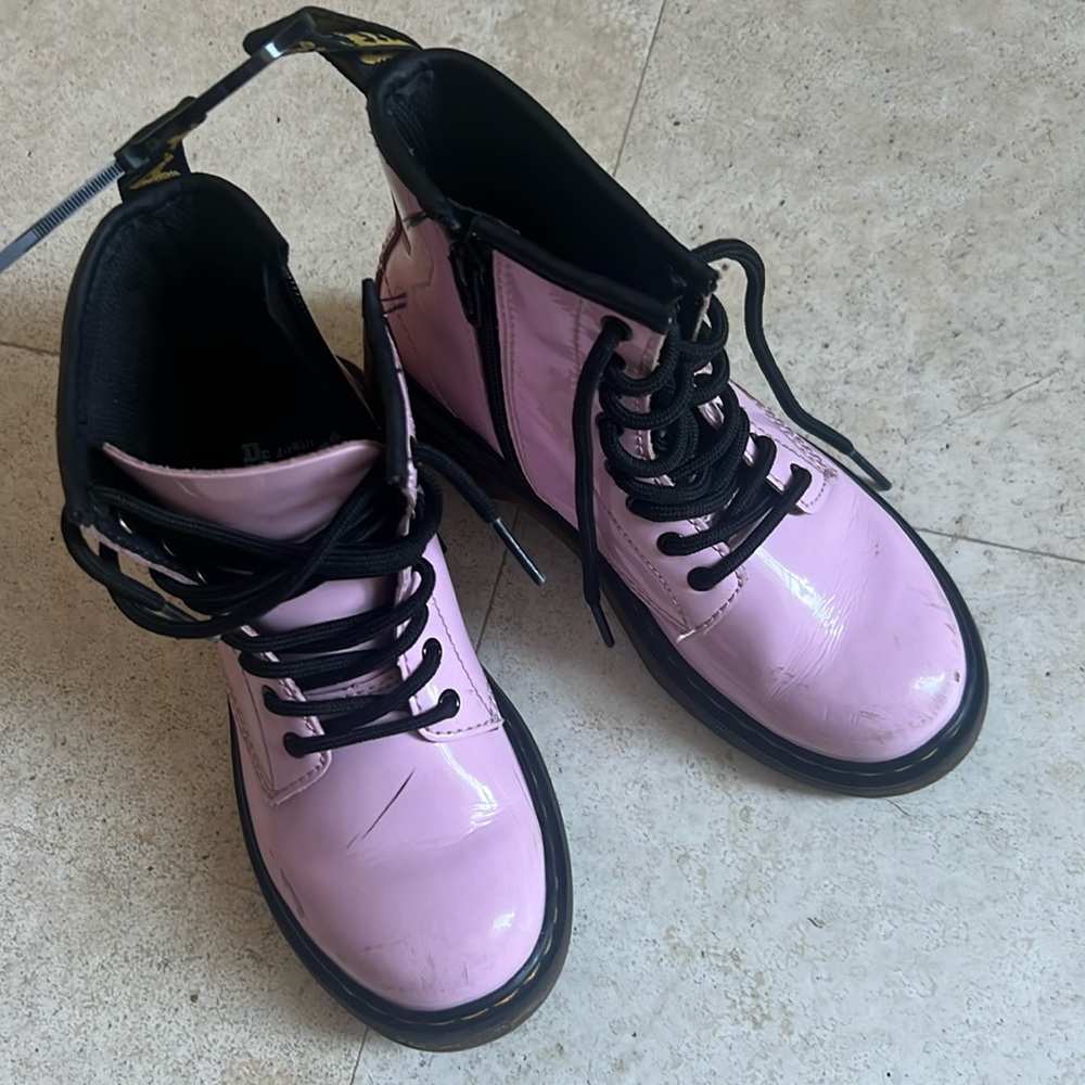 Dr. Martens Pink and Black Kids Boots